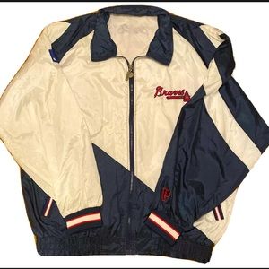 Atlanta Braves VTG Pro Player Nylon Baseball Jacket Windbreaker Mens L